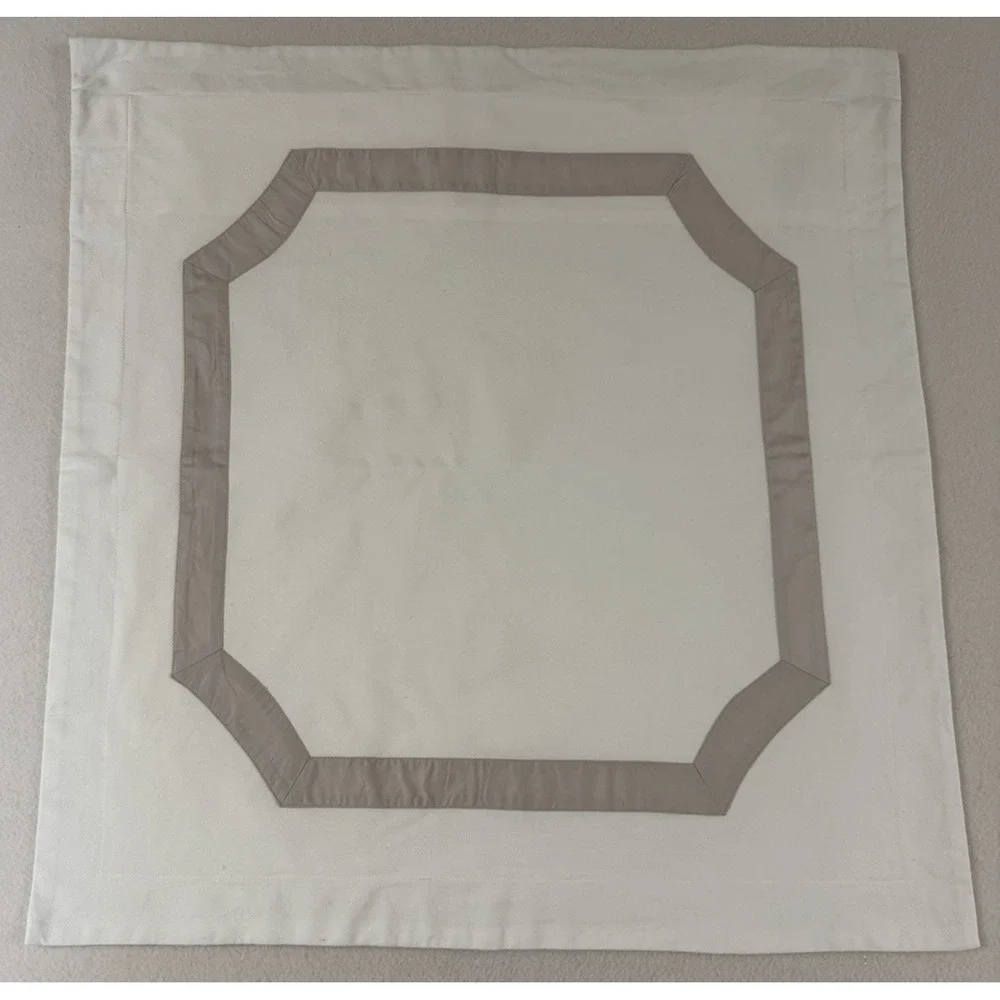 Ralph Lauren Euro Sham One Suite Framed Pique Mink Hotel Luxury Washed Once